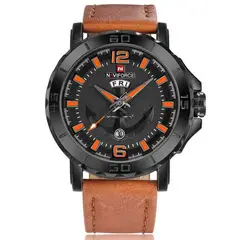 NAVIFORCE - Reloj Original Nf 9122 Cuero Ancla + Estuche
