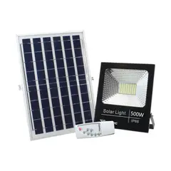 GENERICO - Foco Reflector + Panel Solar 500w + Control Remoto Para Exterior