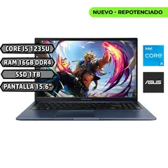 ASUS - Portatil Vivobook 15 CORE I5 1235U Ram 16GB Ssd 1TB 15.6 FHD QUIET BLUE COLOR X1504ZA