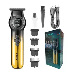 VGR - Patillera Recargable Recortadora Para La Barba V990 Led