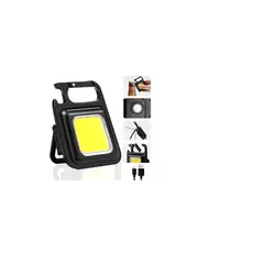 GENERICO - Mini linterna LED recargable con llavero USB abredor magnético