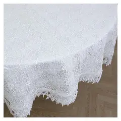 HOMETEX - MANTEL GUIPIUR 8260 OVALADO BLANCO