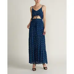 MIA AMORE - Vestido maxi detalle aberturas Multicolor ED18400VZNAVYGOLD_.