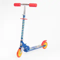 SONIC - Patineta Scooter Plegable Junior 2 Ruedas Azul Rojo