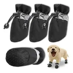 GENERICO - Set X4 Botas Medias Mascota Perro Impermeable Ajustable