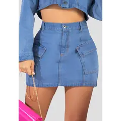 MARKETING PERSONAL - Falda Corta Mujer Azul Mp 103242