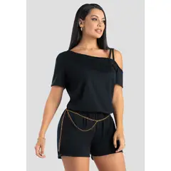 MARKETING PERSONAL - Enterizo Corto Mujer Negro Mp 102839