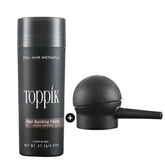 TOPPIK - Fibras Capilares 275 g Castaño Oscuro + Aplicador Densidad al instante