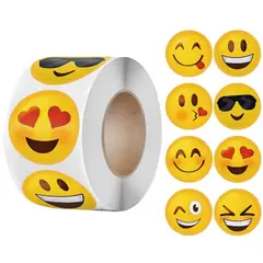 GENERICO - Rotulo Sticker Autoadhesivo Carita Feliz 2.5 Cm X 500 Pcs