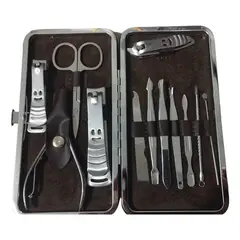 GENERICO - Estuche Kit Manicure Pedicure Corta Uñas Acero Inoxidable