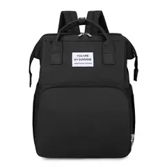 GENERICO - Pañalera Multifuncional Con Cambiador Negro