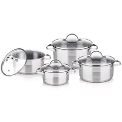 LAMART - Batería 8PZ Cocina Acero inoxidable Set Juego LTSSSET8