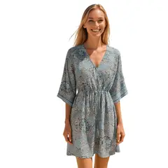 FRIOLENTA - Vestido Hindu Midi Vestido Estampado Arabescos Verano