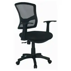 GENERICO - Silla Escritorio Amsterdam Giratoria Negra Brazos Fijos - Mobili shop