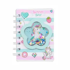 GENERICO - Agenda Libreta Diario Unicornio Pony 3d Corazones Estrellas