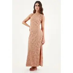TENNIS - Vestido recto café para mujer