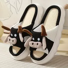 GENERICO - Chanclas diseño de Vaca de Dibujos Animados de Moda Antideslizantes_.