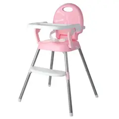 HAPPY BABY - Silla Comedor para bebes 3 en 1 color Rosado