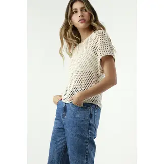 TENNIS - Camiseta crudo tipo crochet para mujer