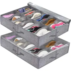 ONE PIXEL - Organizador De Zapatos Almacenamiento Bajo Cama Zapatero X2
