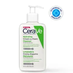 CERAVE - Limpiadora Crema-Espuma Hidratante Piel Normal a Seca 8oz