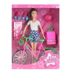 GENERICO - Muñeca Barb En Bicibleta Patines Casco Equipaje