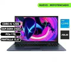 ASUS - Portatil VIVOBOOK X15 CORE I5 120U RAM 24GB SSD 1TB 15,6 FHD AZUL