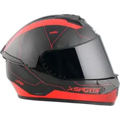 X SPORTS - CASCO M63 CERTIFICADO DOT LORD ROJO BRILLO TLL M
