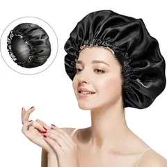 GENERICO - Gorro En Satin Anti Frizz Ajustable Profesional Negro