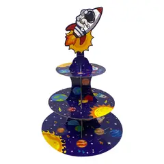 LOOMPA - Base Cupcake 1Pcs 30-24-17x45Cm Tres Niveles Astronauta