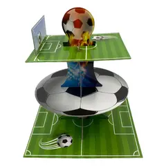 LOOMPA - Base Cupcake 1Pcs 30-24-17x45Cm Tres Niveles Fútbol