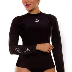 PRAIE - Buzo de Vestido de Baño Manga Larga 2032A Negro