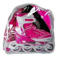 SPORT RUNNER - Patines Fucsia + Protecciones + Bolso