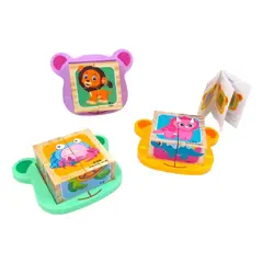 IMPORTACIONES UNIVERSO - Set De Rompecabezas Didactico De Cubos De Madera Infantiles