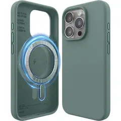 ELAGO - Estuche Compatible iPhone 15 Pro Magsafe Silicone Verde