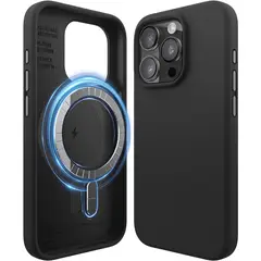 ELAGO - Estuche Compatible iPhone 15 Pro Magsafe Silicone Negro