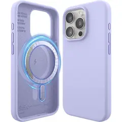 ELAGO - Estuche Compatible iPhone 15 Pro Magsafe Silicone Lavanda