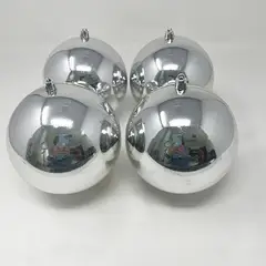 BURICA - BOLAS BRILLANTES 12CMX 4PC PLATEADO