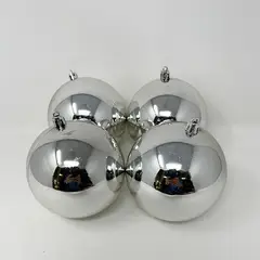 BURICA - BOLAS BRILLANTES 10CMX 4PC PLATEADO