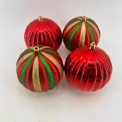 BURICA - BOLA 10CM X4 PC ROJOVERDEDORADO