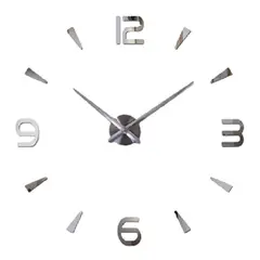 COOL TIME RELOJES - RELOJ DE PARED 3D TAMAÑO MINI 50X50CM COLOR PLATEADO