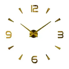 COOL TIME RELOJES - RELOJ DE PARED 3D TAMAÑO MINI 50X50CM COLOR DORADO