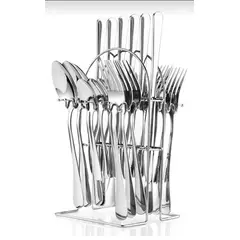 HOUSEWARE - Juego de cubiertos gruesos 24 piezas metalicos