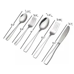 HOUSEWARE - Juego de cubiertos gruesos 30 piezas metalicos