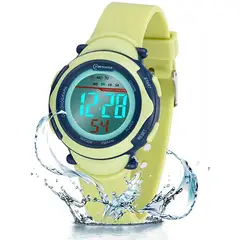 MINGRUI - Reloj Impermeable Niña Niños Digital Luz + Estuche.