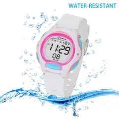 MINGRUI - Reloj Impermeable Niña Niños Digital Luz + Estuche.