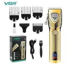 VGR - Cortadora de cabello con carcasa de metal premium 901 Pantalla LED