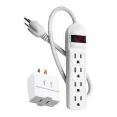 FERRENOVO - Kit Multitoma 4 Salidas Con Pat + Clavija Pared 3 Salidas