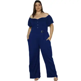 LEG LEGREENY - Enterizo Largo Plus Size Para Mujer Azul Rey LeGreeny_.