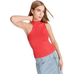 DKNY - Top Elegante Rojo Para Mujer